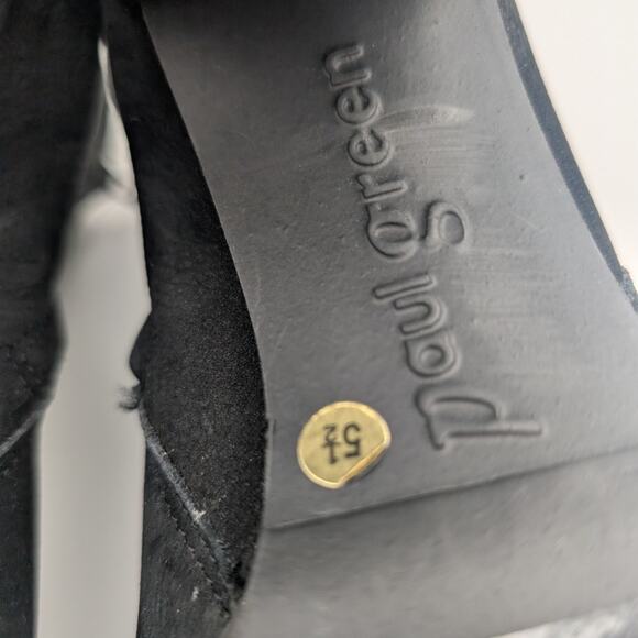 Paul Green Selma Lug Sole Bootie Platform Buckle Black Nubuck Size US8 UK5.5 - Picture 9 of 9